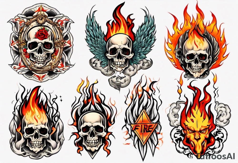 God on fire tattoo idea