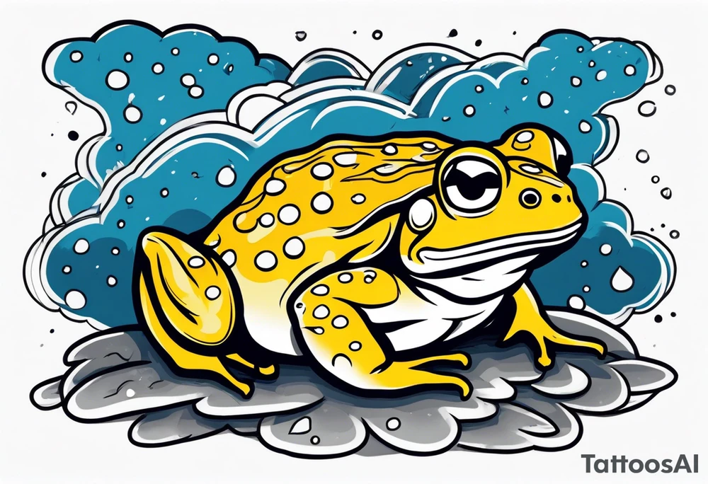 A toad in a thunderstorm tattoo idea