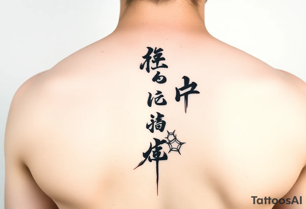 Clean, modern wu wei, vertical tattoo idea