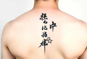 Clean, modern wu wei, vertical tattoo idea