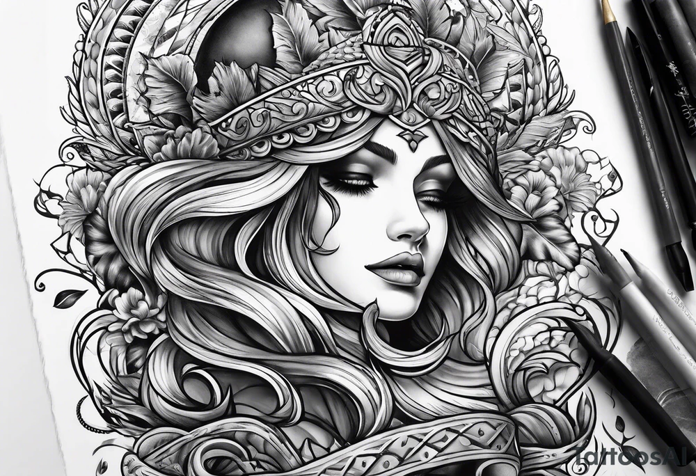 corazon con mar tattoo idea