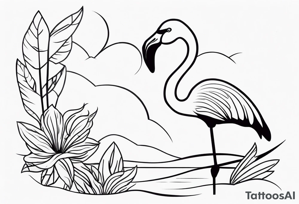 cute flamingo tattoo idea