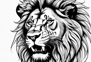 lion showing teeth tattoo idea