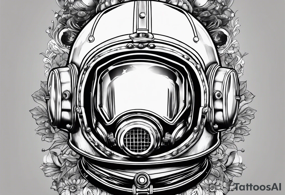 mark v diving helmet mixed with a space helmet tattoo idea