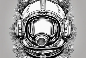 mark v diving helmet mixed with a space helmet tattoo idea