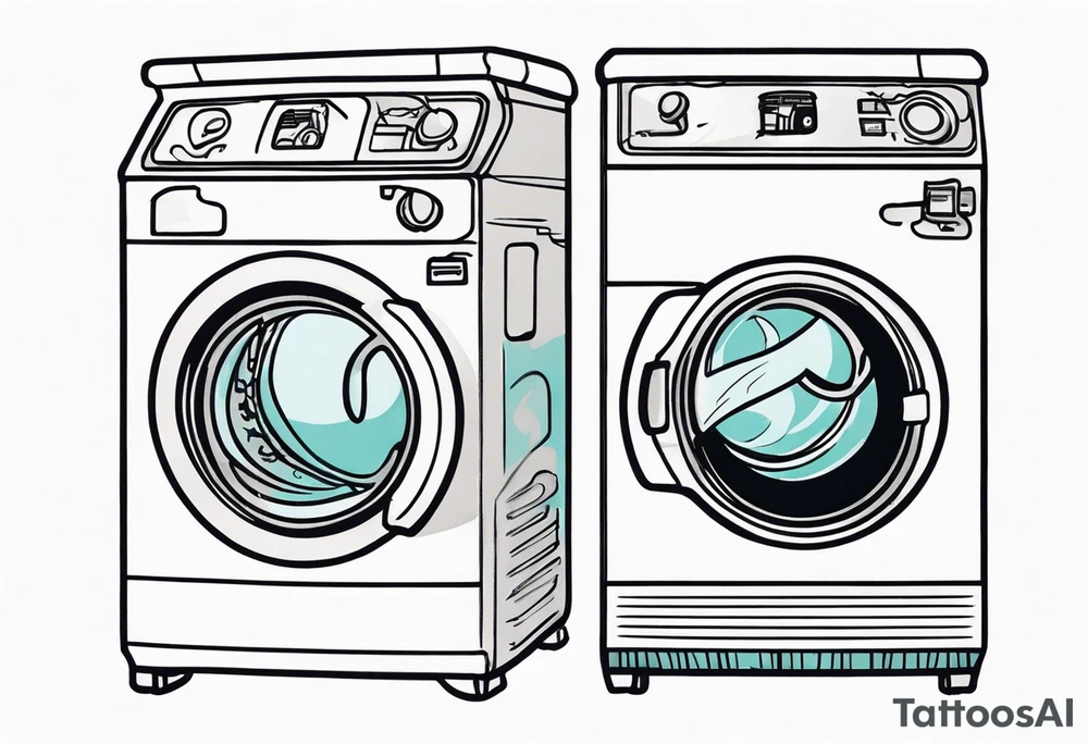 pinup laundry machine tattoo idea