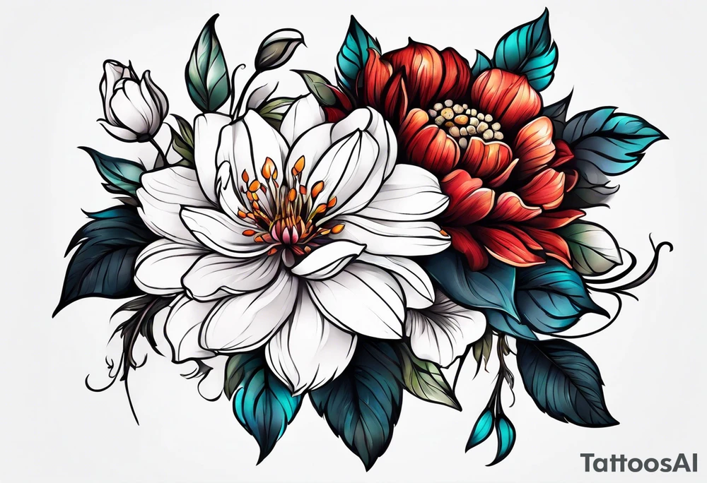 Flowers on finger tattoo idea