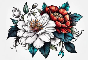 Flowers on finger tattoo idea