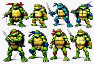 teenage mutant ninja turtles arm sleeve tattoo idea