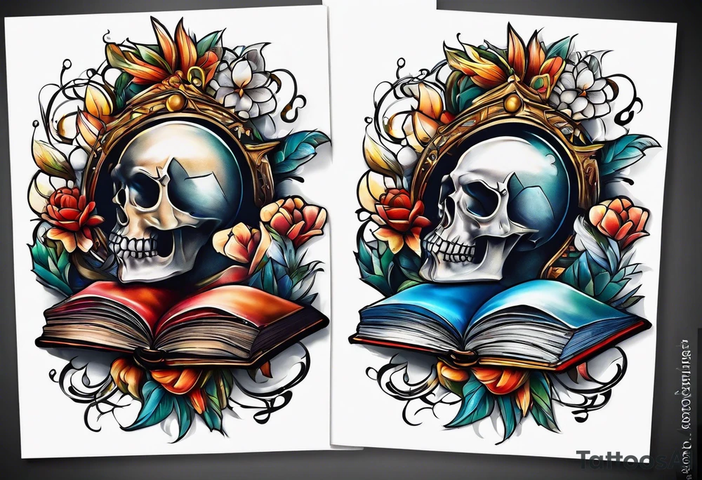 open book standing up tattoo idea