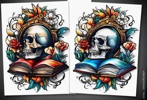open book standing up tattoo idea