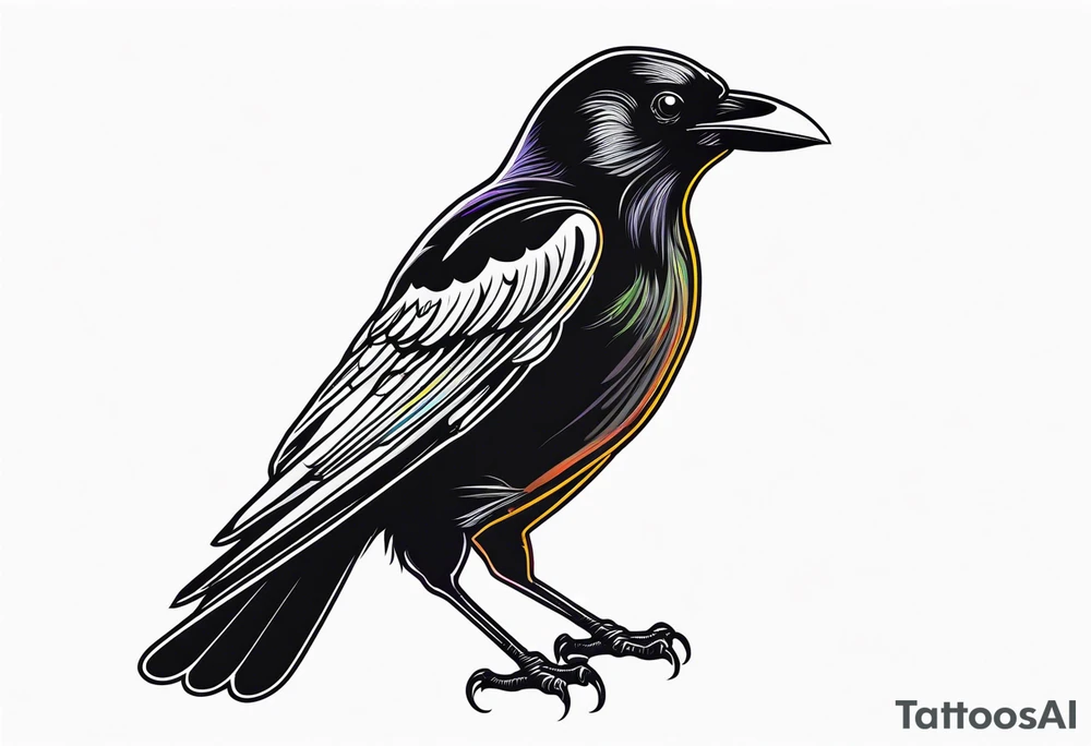 Black crow tattoo idea