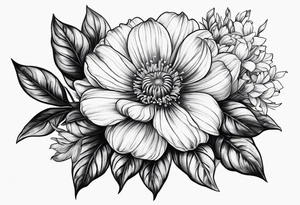 September birth flower with roman numerals IX-VI-LVII tattoo idea