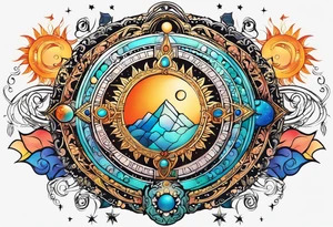 Astrology, Cancer, Natal Chart, symbolic, vision, yin yang, the moon, the sun, Uranus, Pluto, spiritual third eye, mystical armband tattoo idea