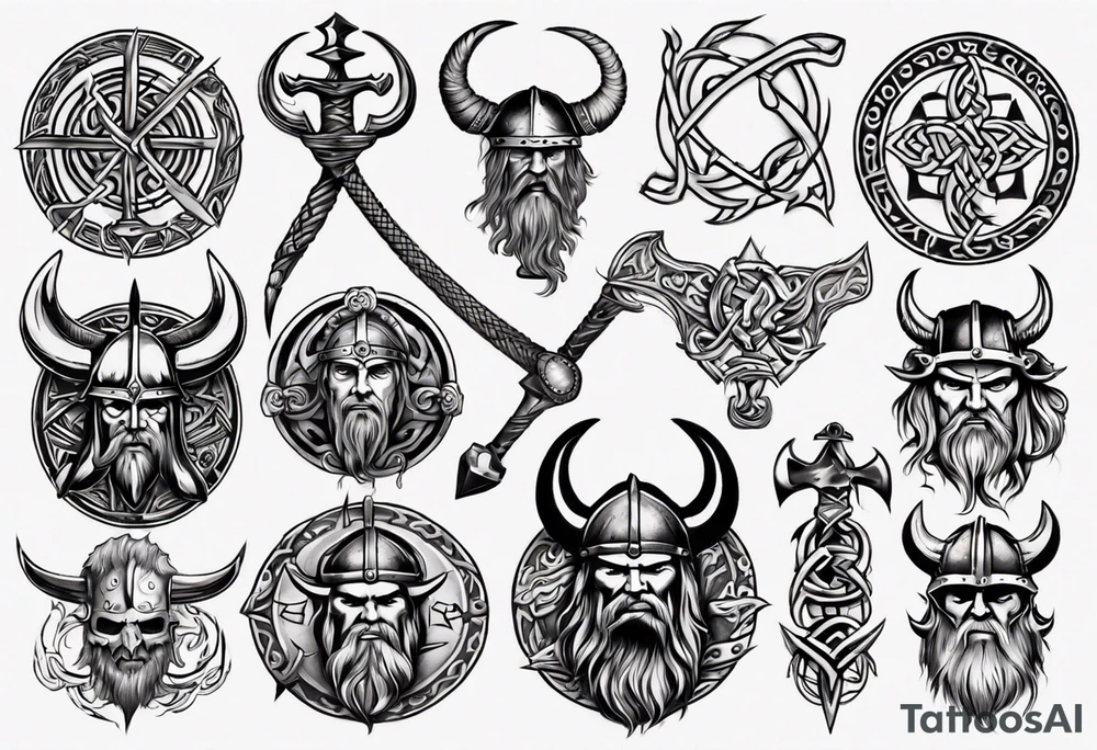 Viking symbols tattoo idea