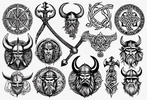 Viking symbols tattoo idea