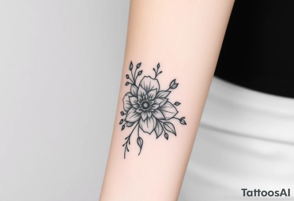 Unique flower art tattoo idea