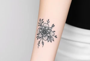 Unique flower art tattoo idea