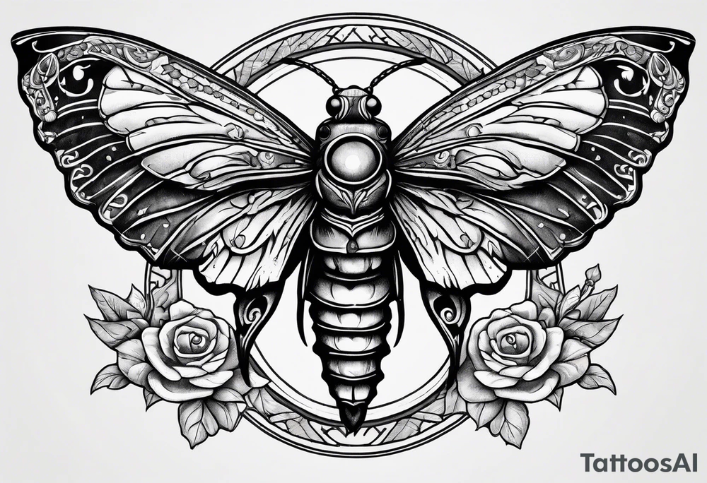death moth with Wicca aesthetic tattoo idea