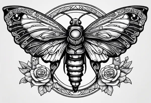 death moth with Wicca aesthetic tattoo idea