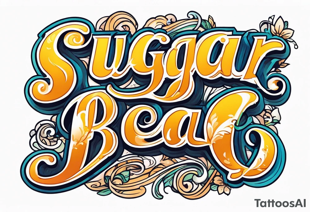 Sugar Bear in Italic script tattoo idea