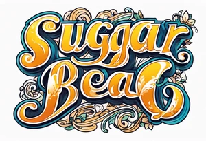 Sugar Bear in Italic script tattoo idea