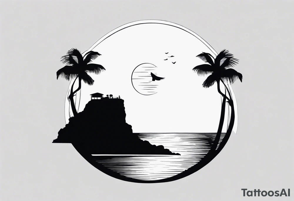 TWO LOVERS POINT SILOUETTE, GUAM tattoo idea