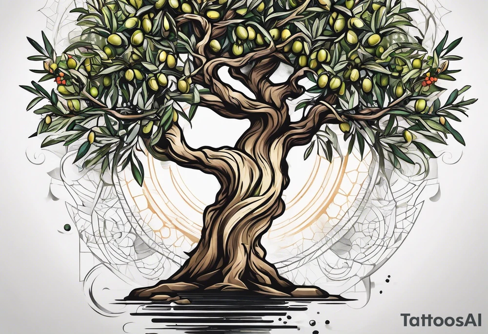 olive tree tattoo idea