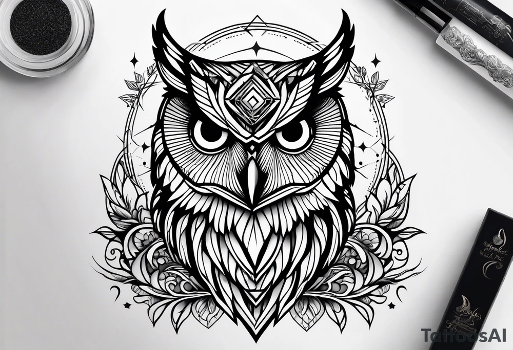 Majestic owl tattoo idea