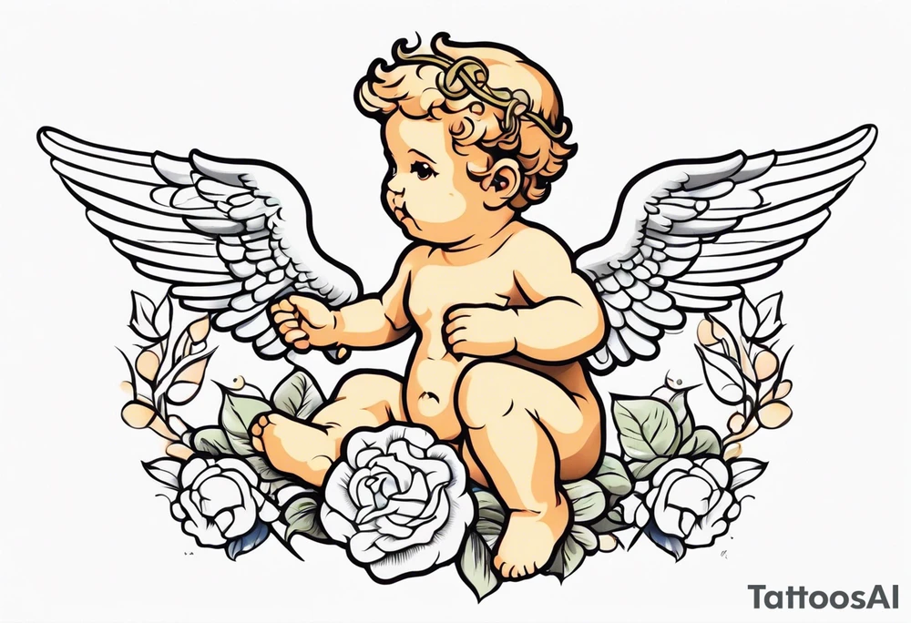putto, no background tattoo idea
