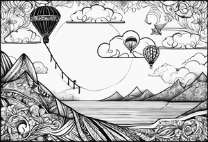 "Go Fly A Kite" spelled out in kite string tattoo idea