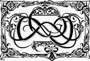 An infinity symbol with Proverbs 10:22 centered underneath. I’d like the initials DBM and MDM inside the infinity symbol tattoo idea