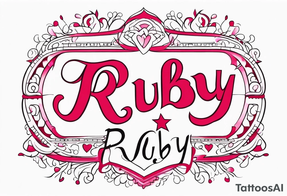Generate a girly tattoo with the name of: Ruby tattoo idea