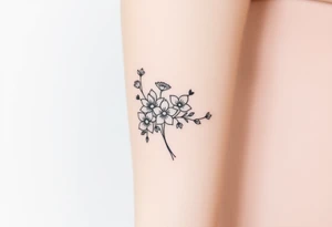 Bouquet of birth months flowers tattoo idea