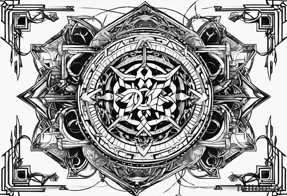 Cyber sigil with the name krah tattoo idea