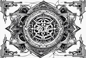Cyber sigil with the name krah tattoo idea