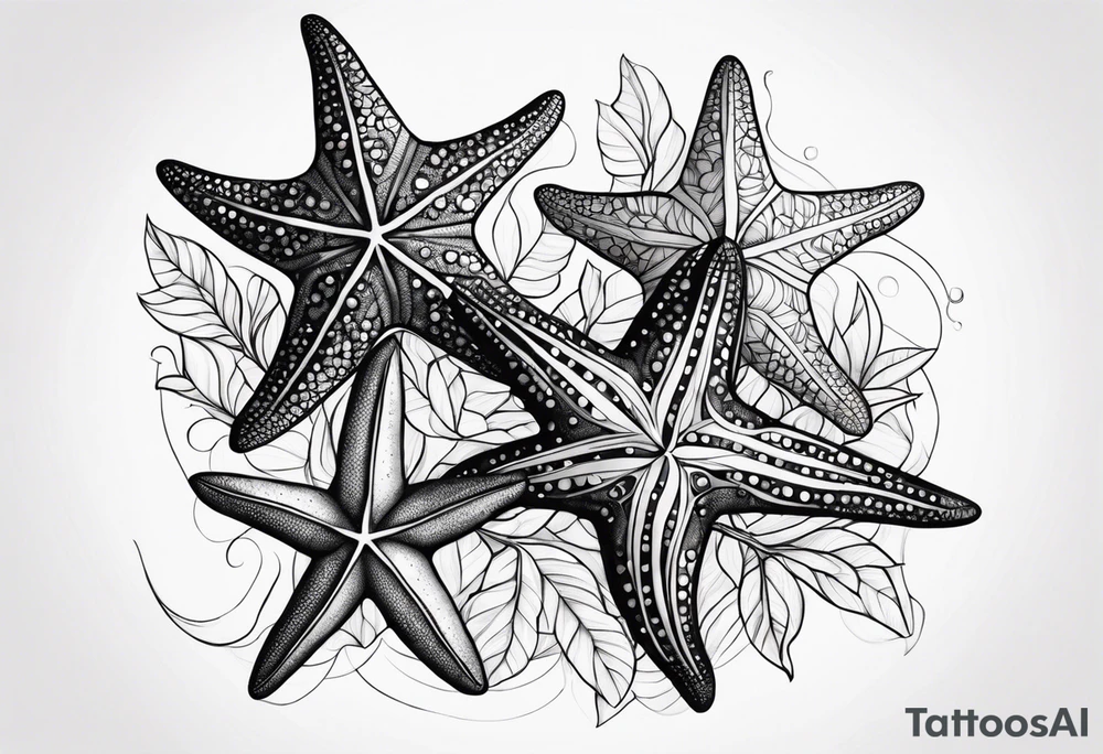 Two Starfish by olive branch tattoo idea