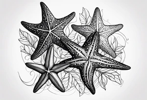 Two Starfish by olive branch tattoo idea