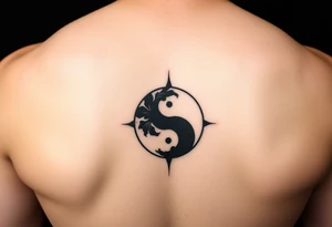 calm in the storm, equanimity, meditative silhouette, yin yang tattoo idea
