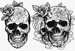 Memento mori writen skull sleeve tattoo design tattoo idea
