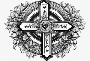 1 Corinthians 13:4 with cross for forearm tattoo idea