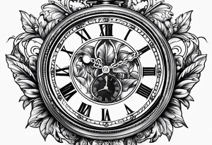 simple pocket watch tattoo idea