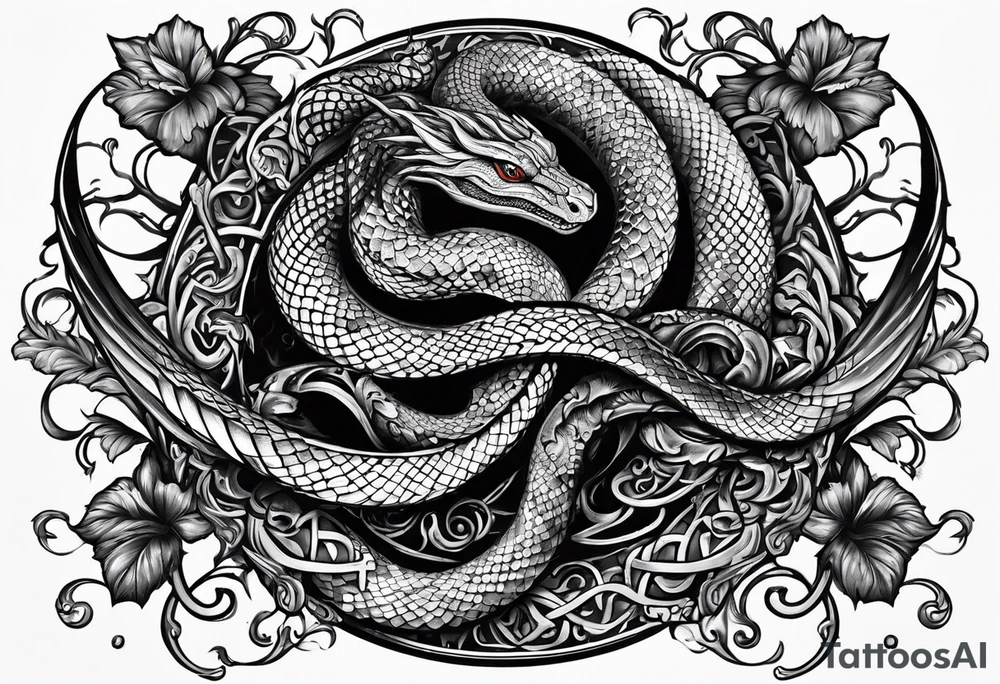 worn cross, and a viper as the serpent, only one serpent tattoo idea