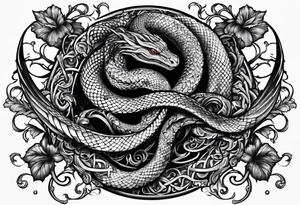 worn cross, and a viper as the serpent, only one serpent tattoo idea