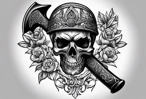 Axe with engravings tattoo idea