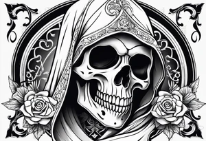 lady skeleton grim reaper tattoo idea