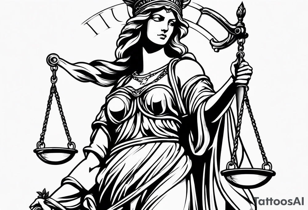 lady justice tattoo idea