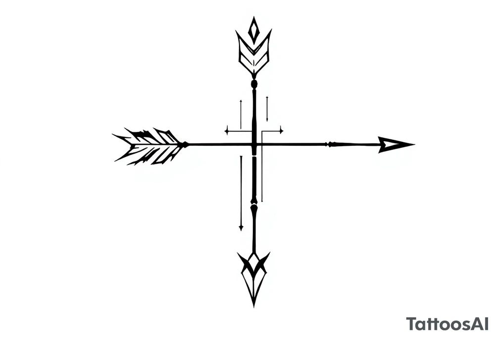 one  arrow  that look down tattoo idea