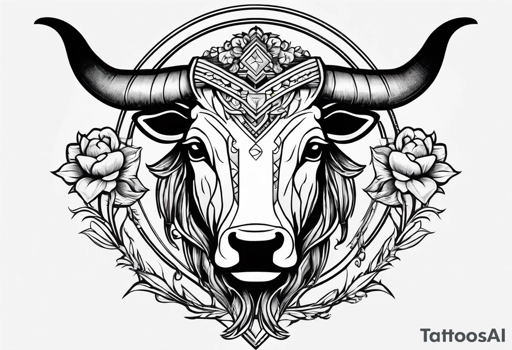 Taurus head split down the middle by an arrow tattoo idea Taurus head split down the middle by an arrow tattoo idea