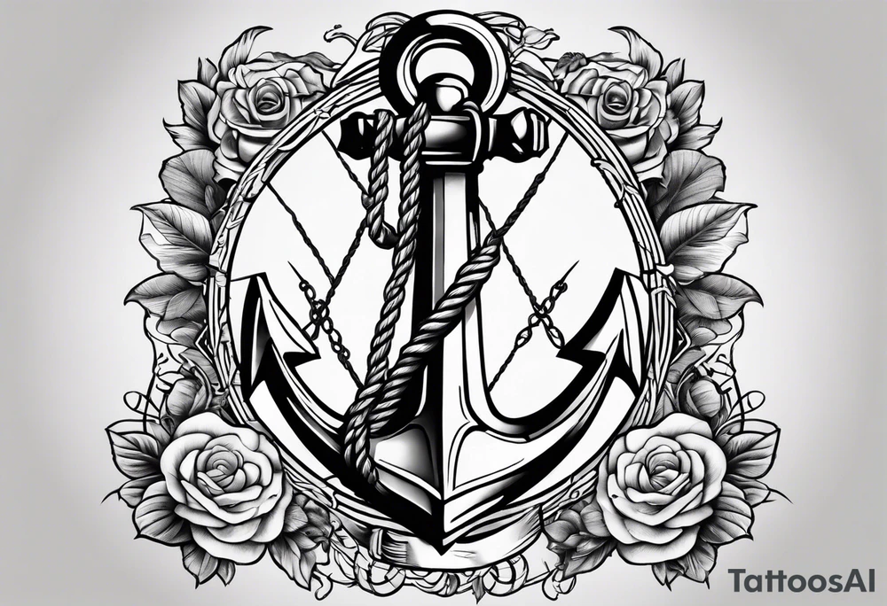 Sailor tattoo of 2 anchors crossed in the middle tattoo idea
